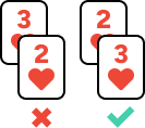 Cards in the foundation should be in ascending numerical order